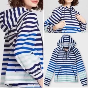 Hunter Navy and White Striped Hoodie